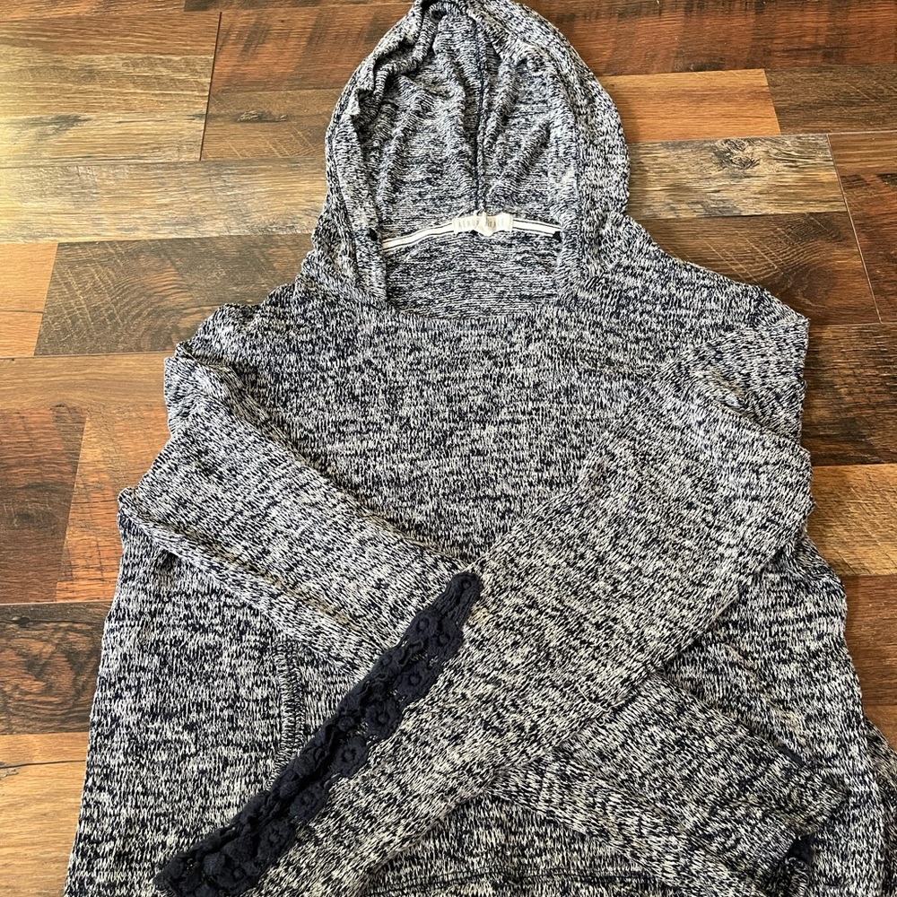 Aeropostale Gray Knit Hooded Sweater - XL